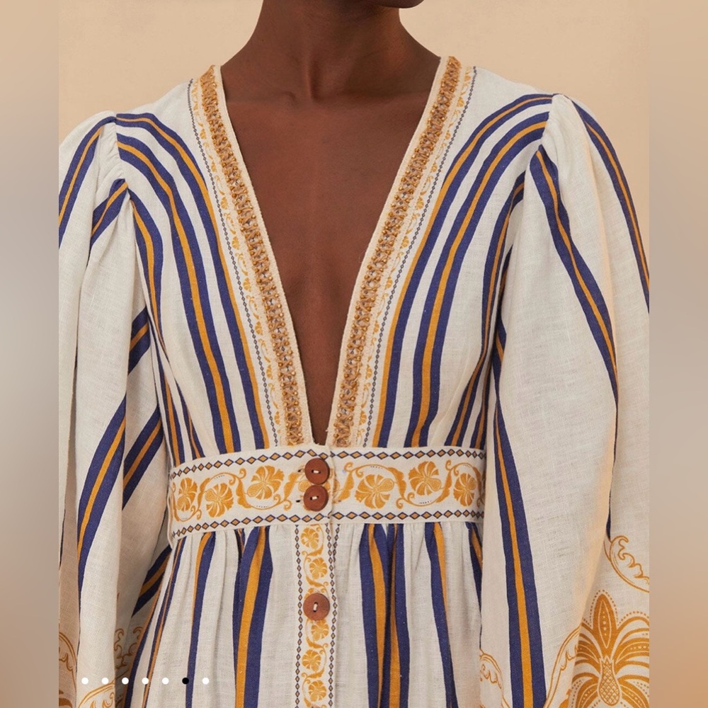 FARM Rio BRAND NEW pineapple linen dress Medium - Picture 6 of 6